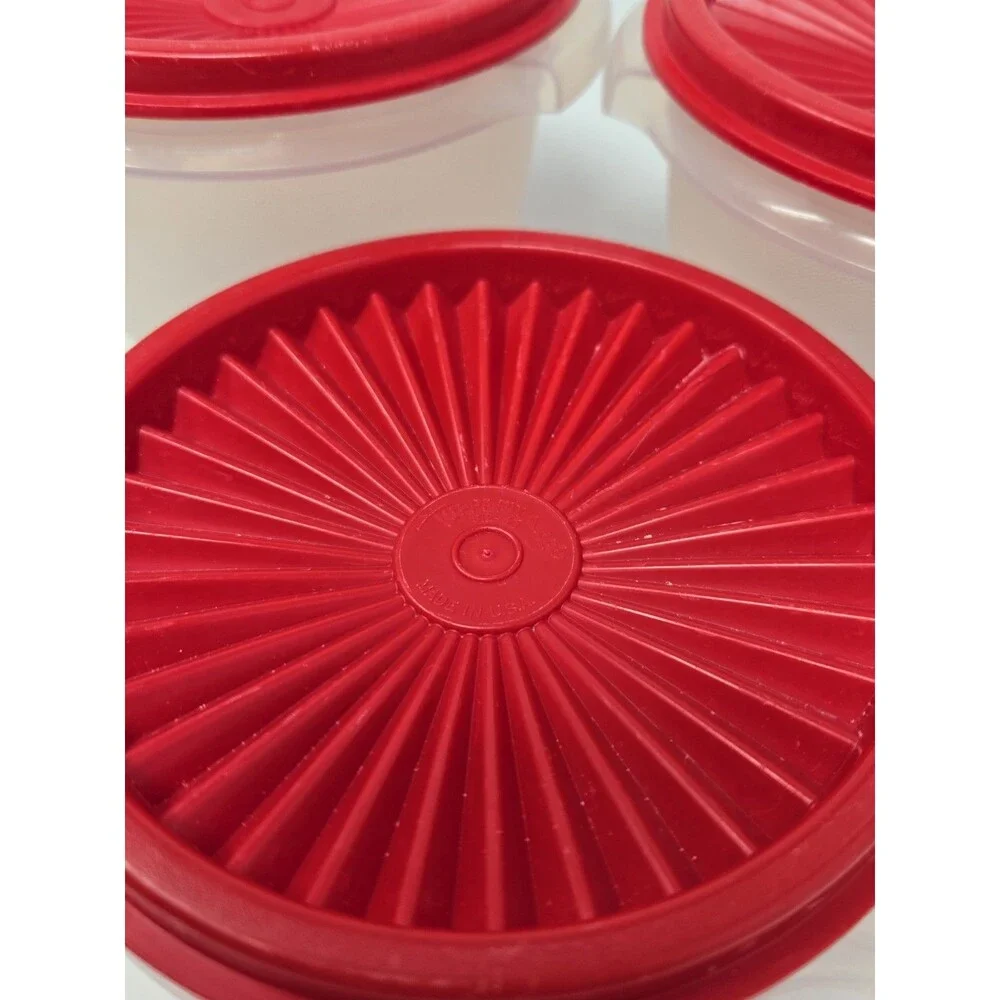 VINTAGE TUPPERWARE MISC LOT OF 34 RED CHRISTMAS FESTIVE FOOD STORAGE CONTAINERS
